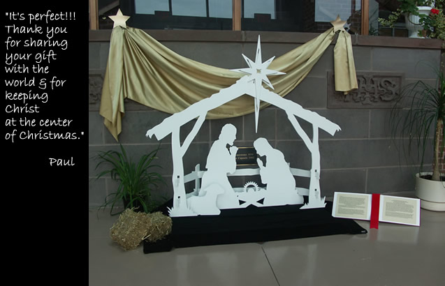 Nativity with lighted star